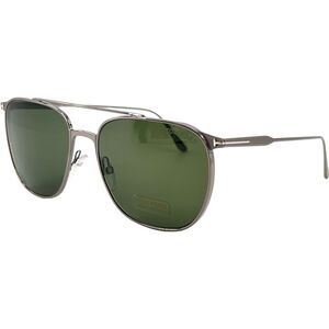 Tom Ford FT692 Kip Mens Pilot Sunglass 12N Ruthenium Dk Gray Lenses